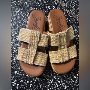 Zodiac Beige Woven Women's Sandals
